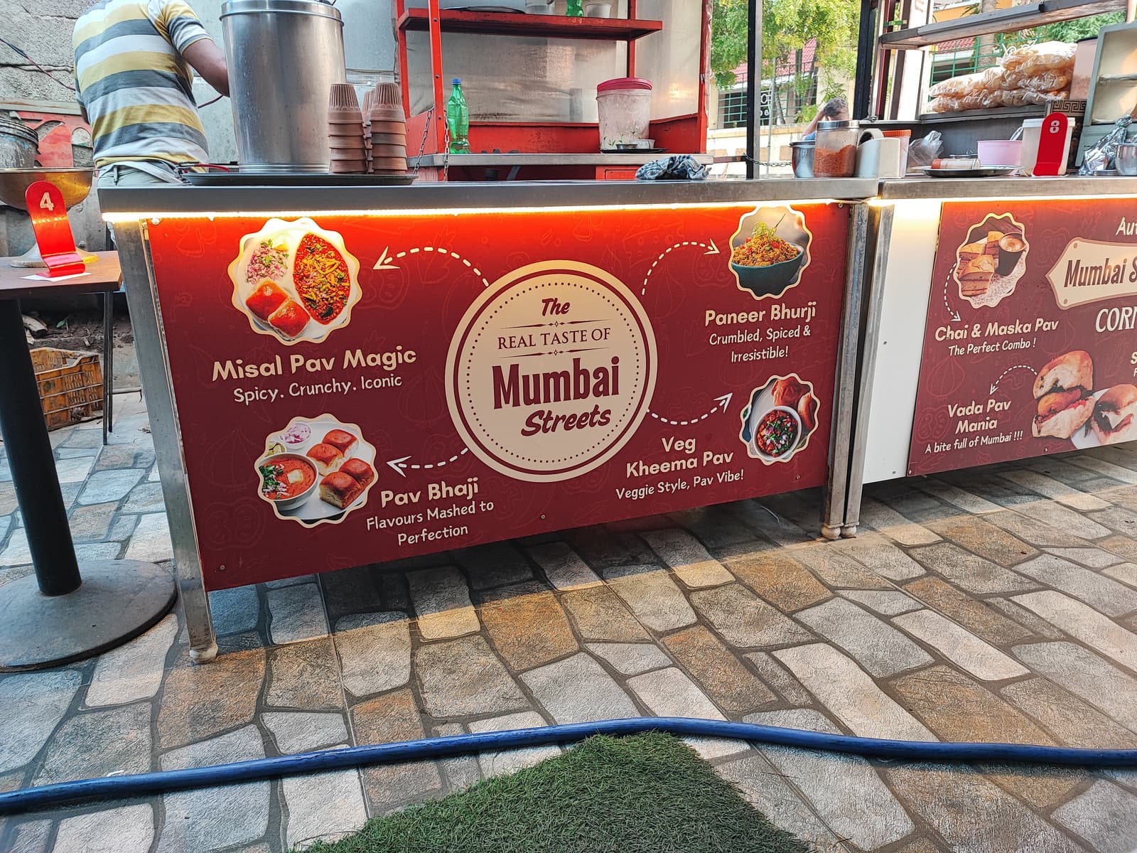 Mumbai Streets vinyl cabinet branding for street food cart