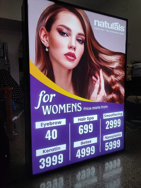 Large Naturals For Women acrylic LED display panel