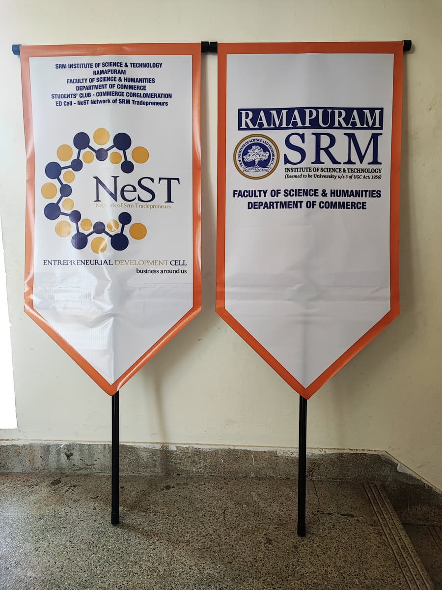 SRM Ramapuram NeST department pole banners with stand